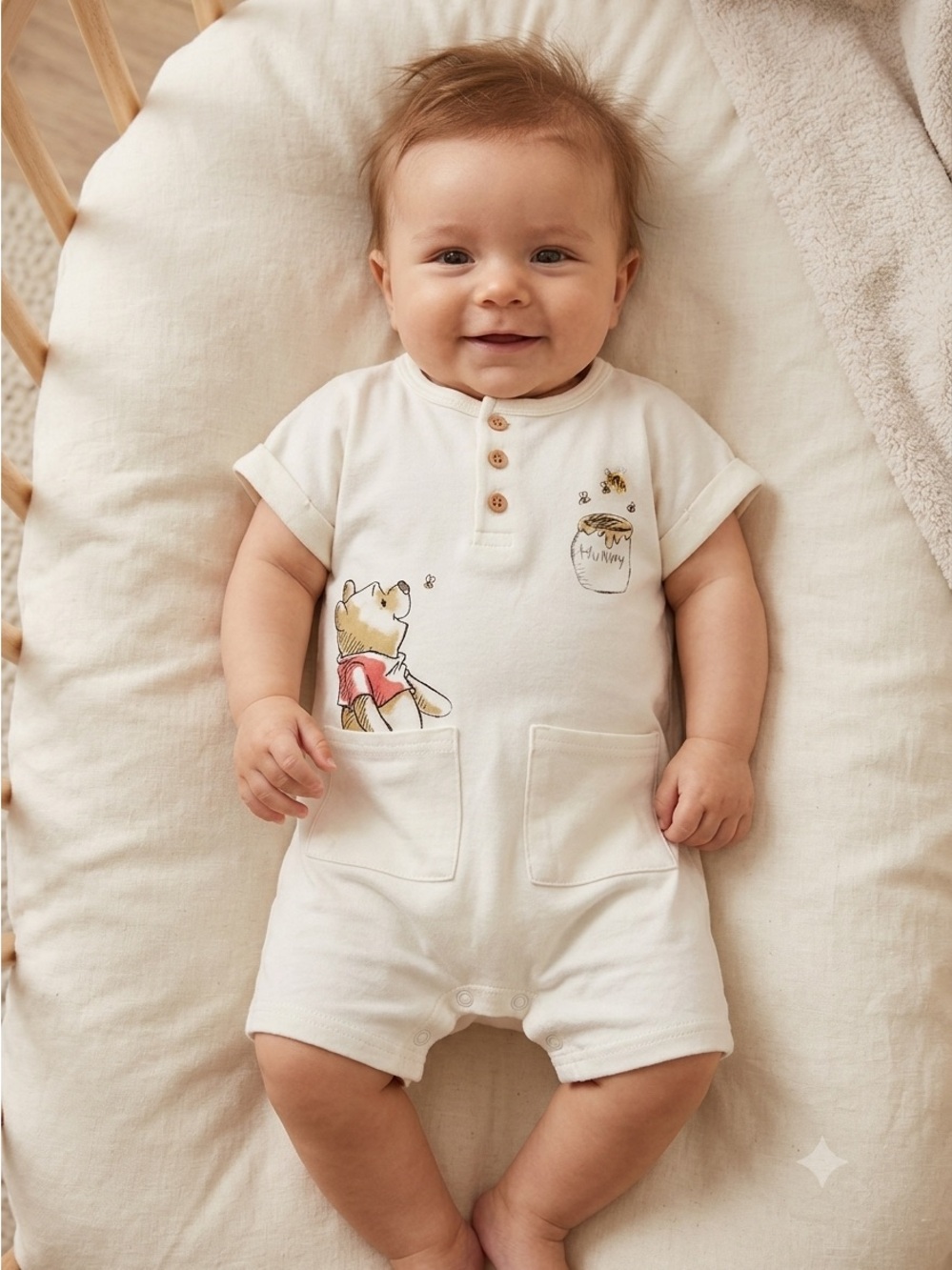 🎉(3-6m) Disney Winnie the Pooh "Hunny" Pocket Romper